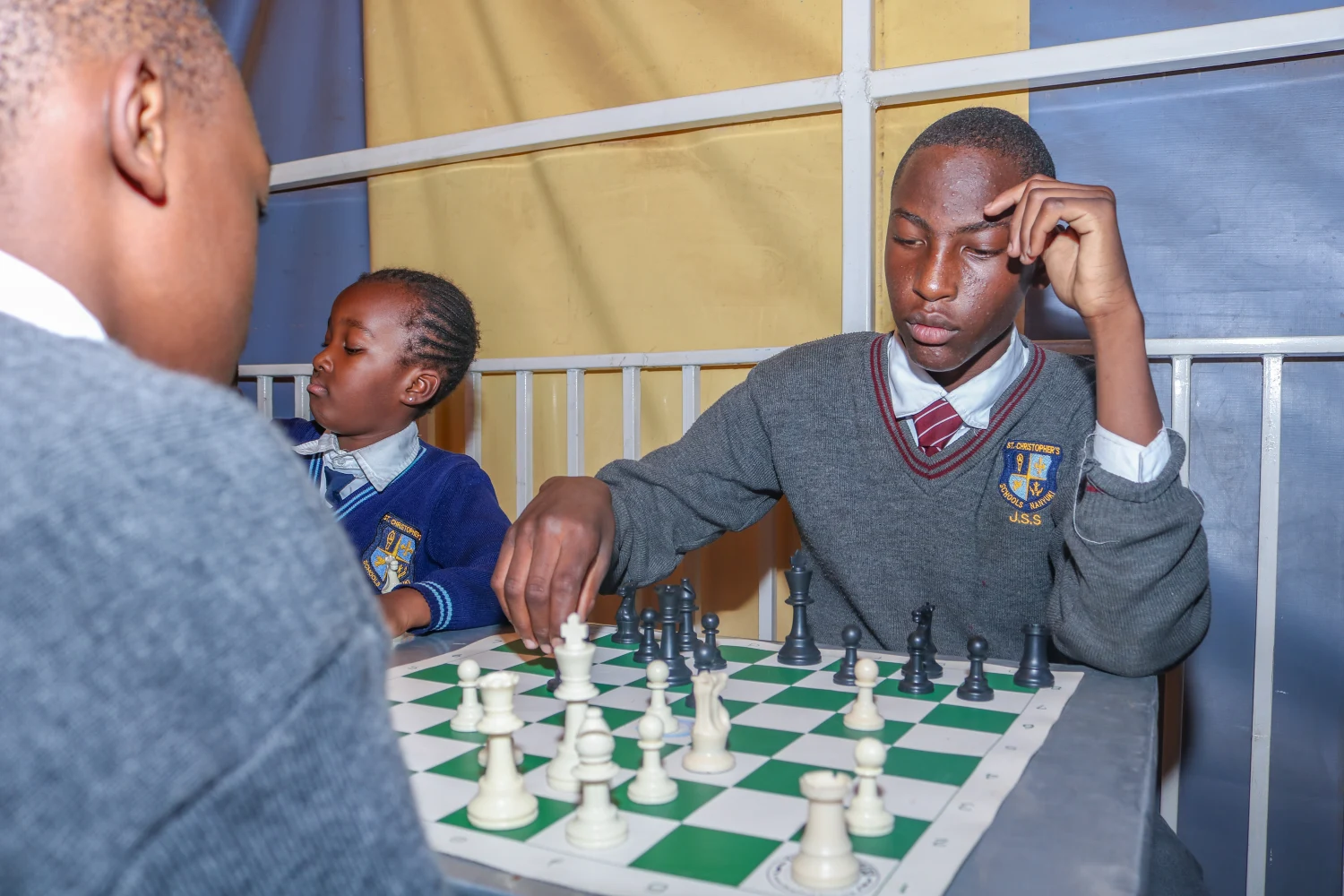A Junior Secondary student making a move during a match