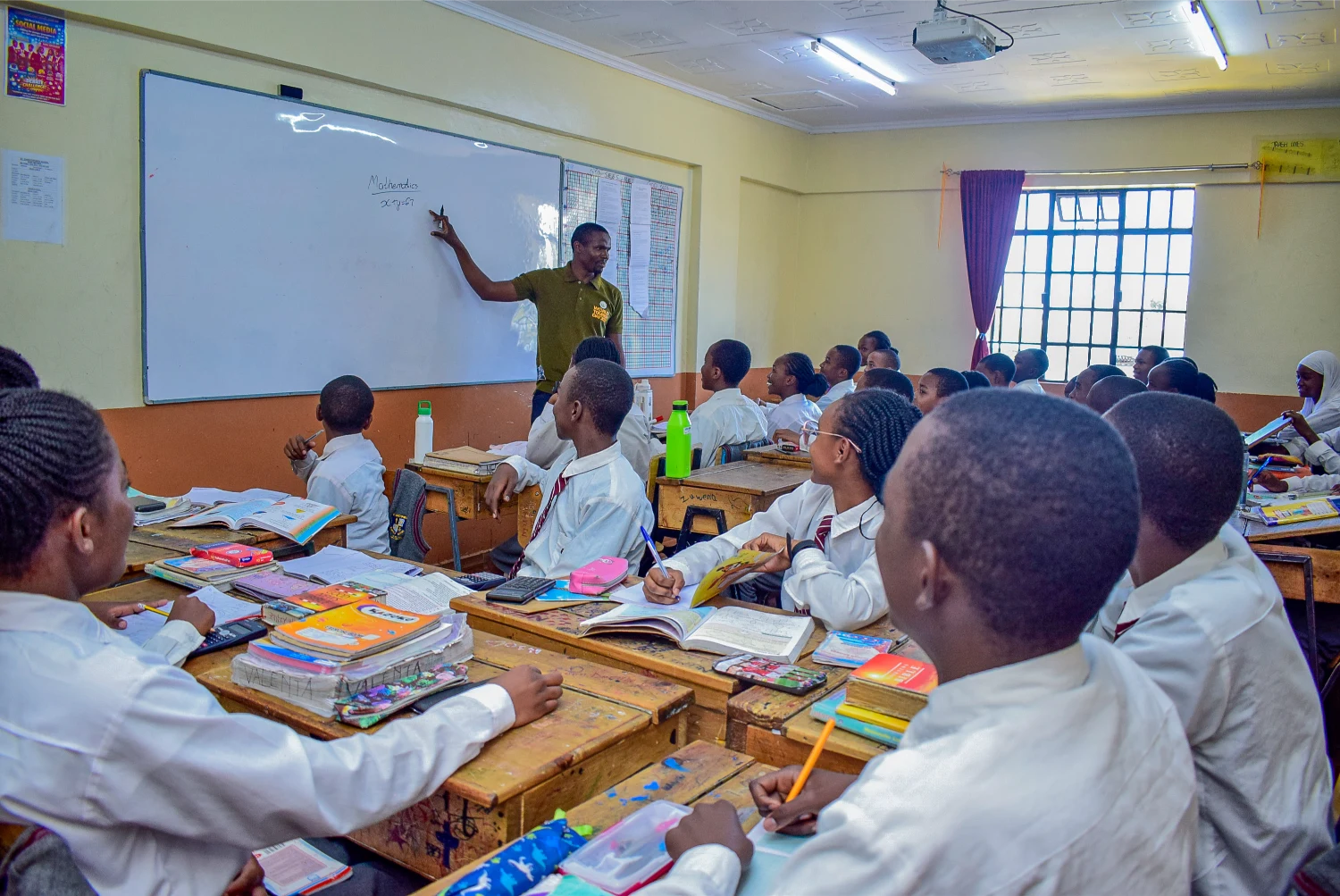 A mathematics lesson in a Junior Secondary classroom at St. Christopher's