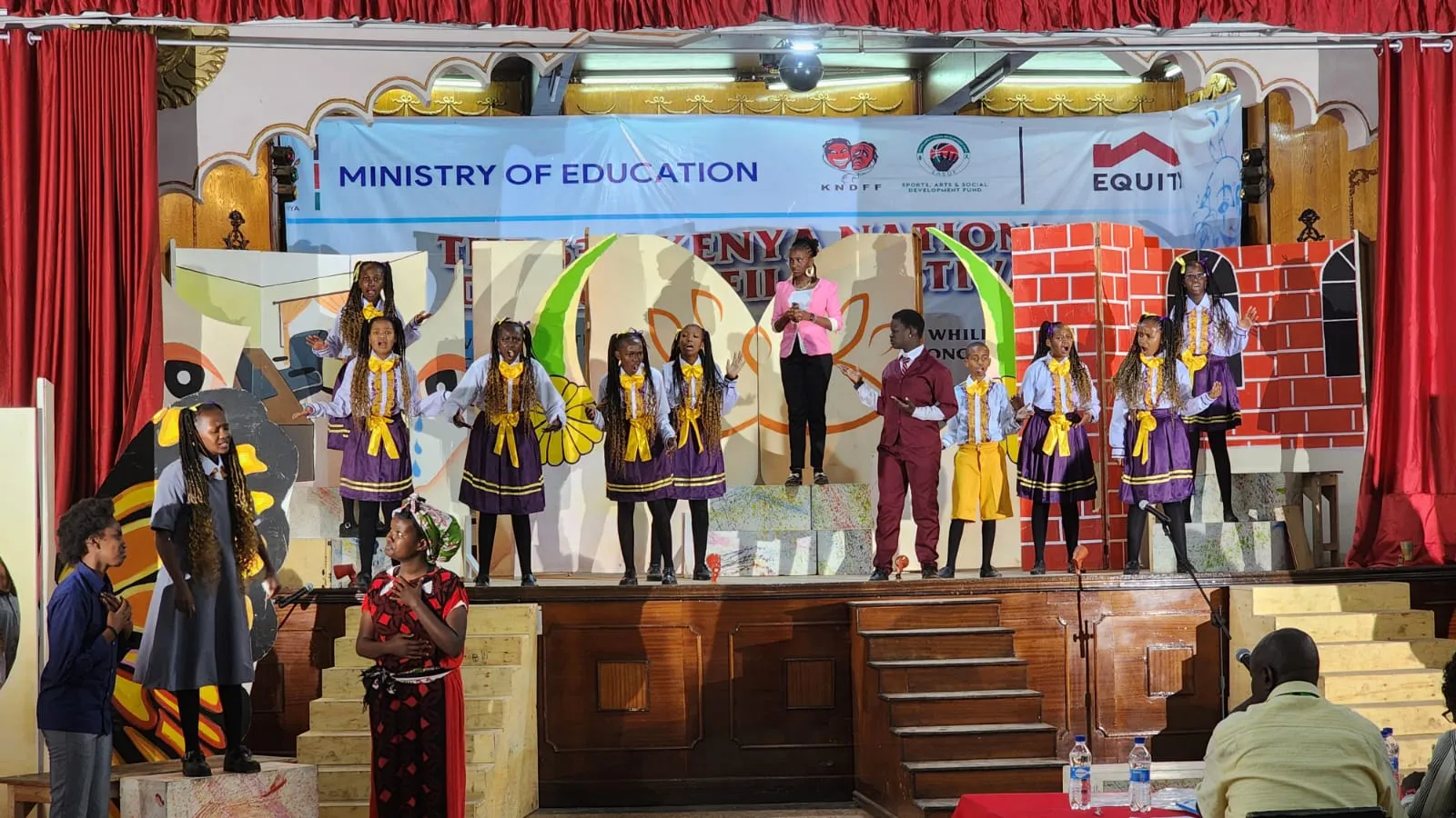 St. Christopher's students performing on stage at the Kenya National Drama and Film Festival